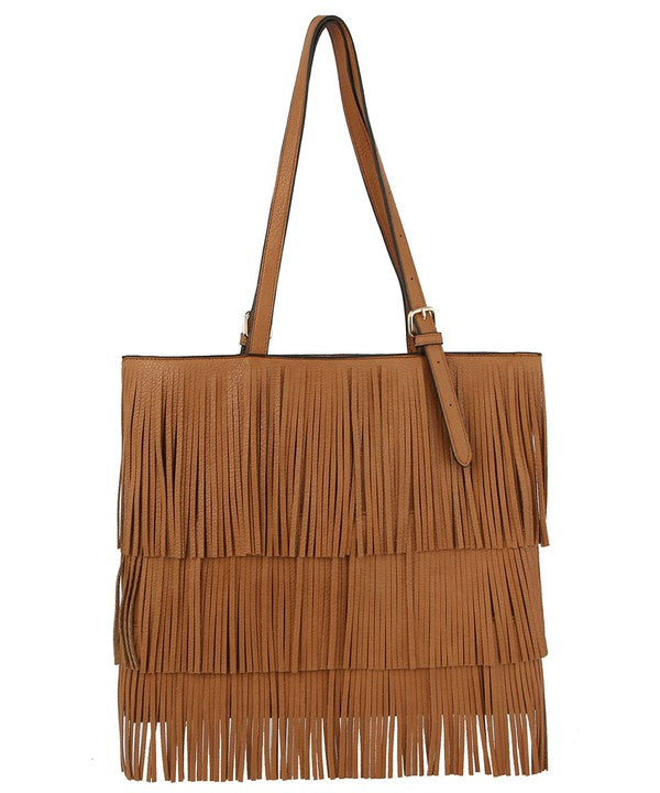 Western Fringe Shopper Flat Tote