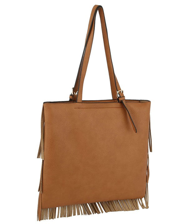 Western Fringe Shopper Flat Tote