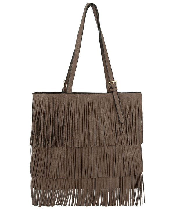 Western Fringe Shopper Flat Tote