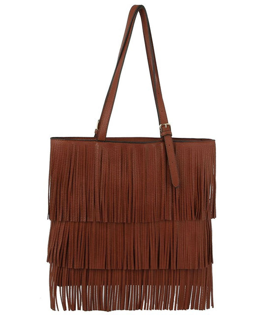 Western Fringe Shopper Flat Tote