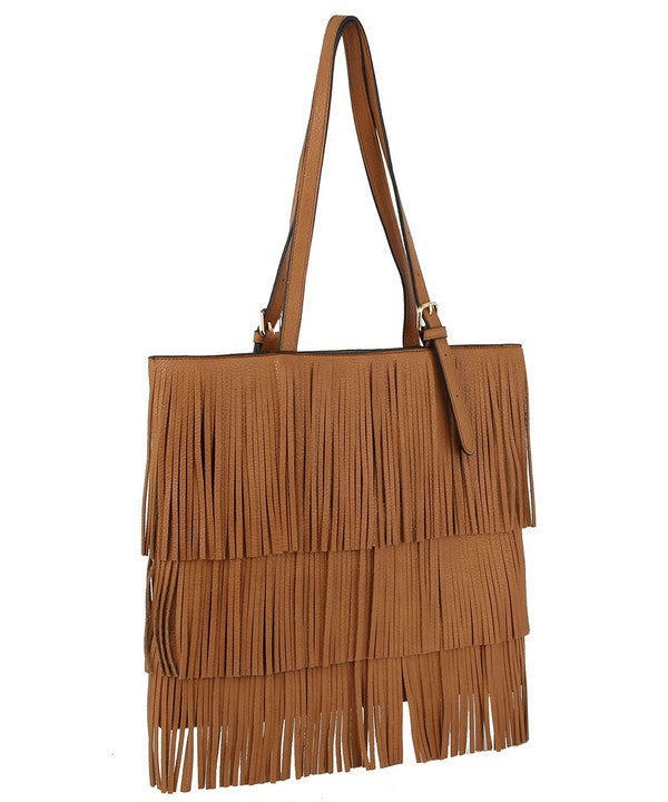 Western Fringe Shopper Flat Tote