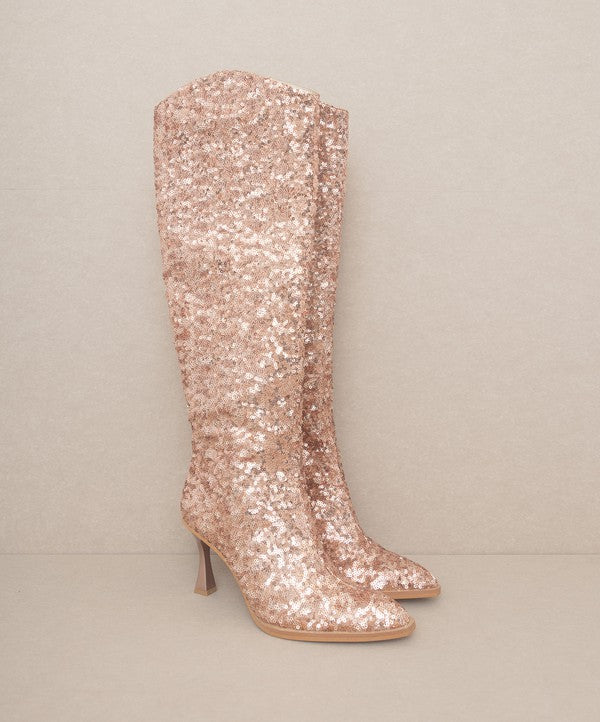 Knee High Sequin Boots