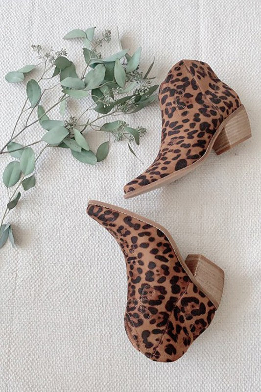 Leopard Print Ankle Boots