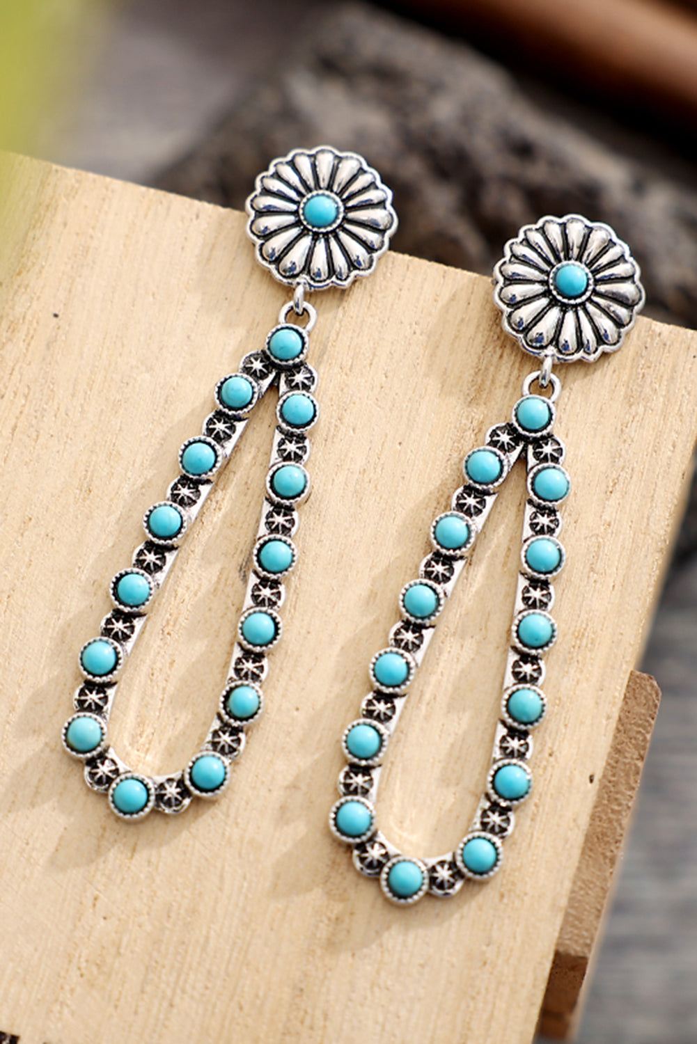 Flower Turquoise Western Fashion Earrings