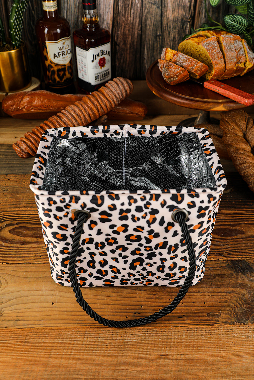 White Leopard Waterproof Canvas Toiletry Bag