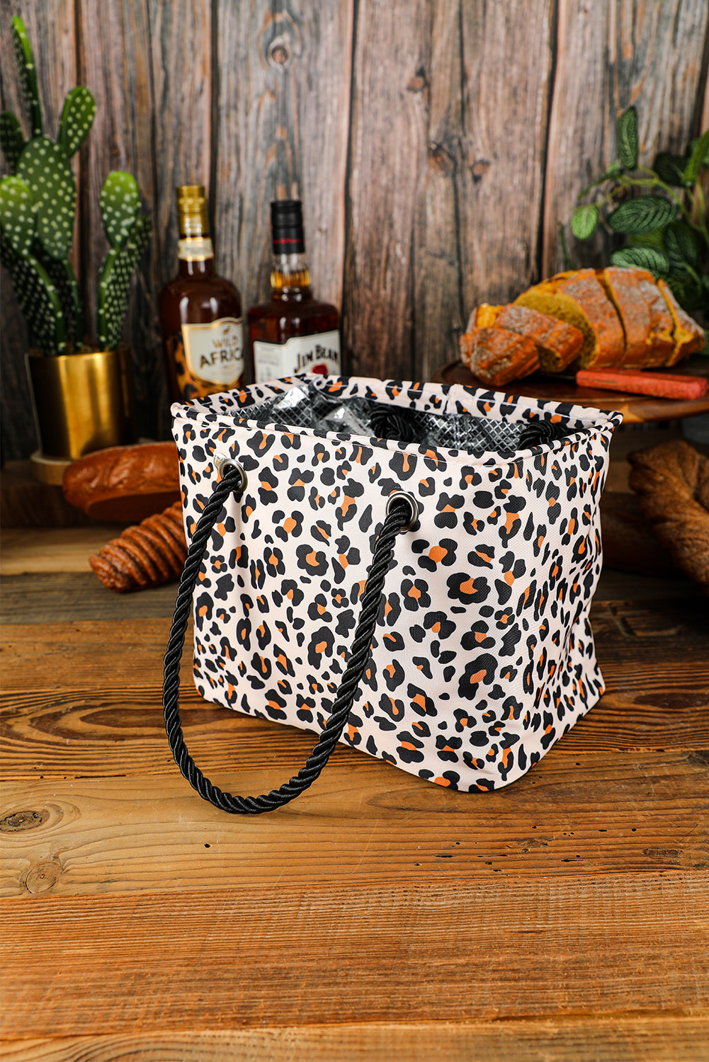 White Leopard Waterproof Canvas Toiletry Bag