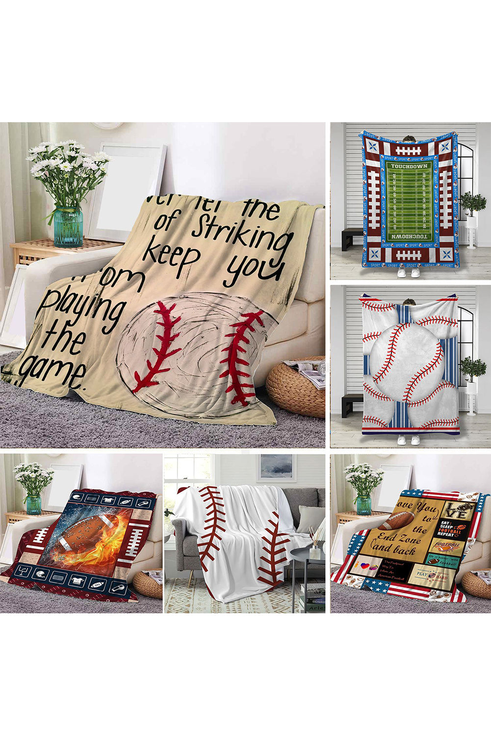 Bright White Ball Game Fashion Fleece Blanket 130*150cm