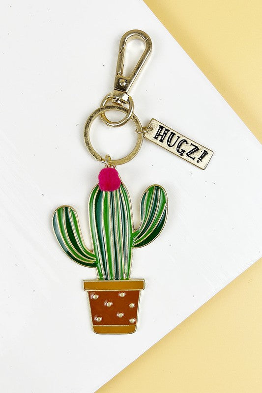 2.75 INCEHS CACTUS WITH HUGZ ENAMEL KEYCHAIN