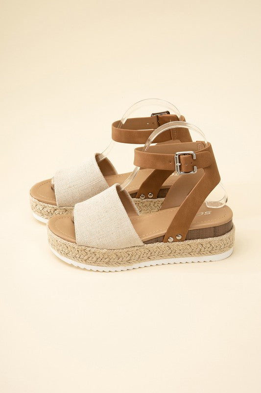 TOPIC-S ESPADRILLE ANKLE STRAP SANDALS