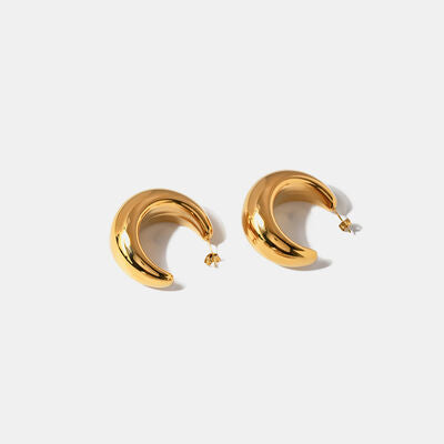 18K Gold-Plated Moon Crescent Earrings